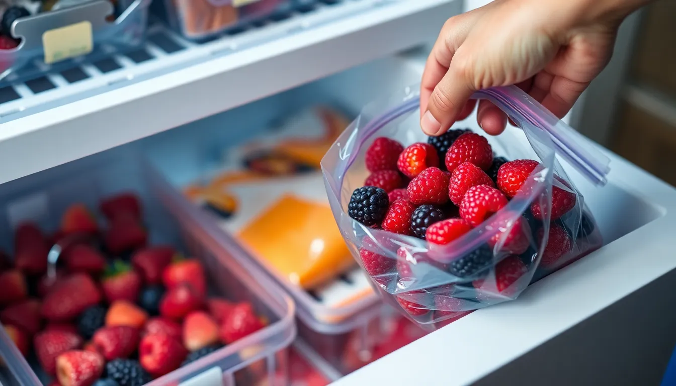 냉동 보관된 육수저장팩 이미지