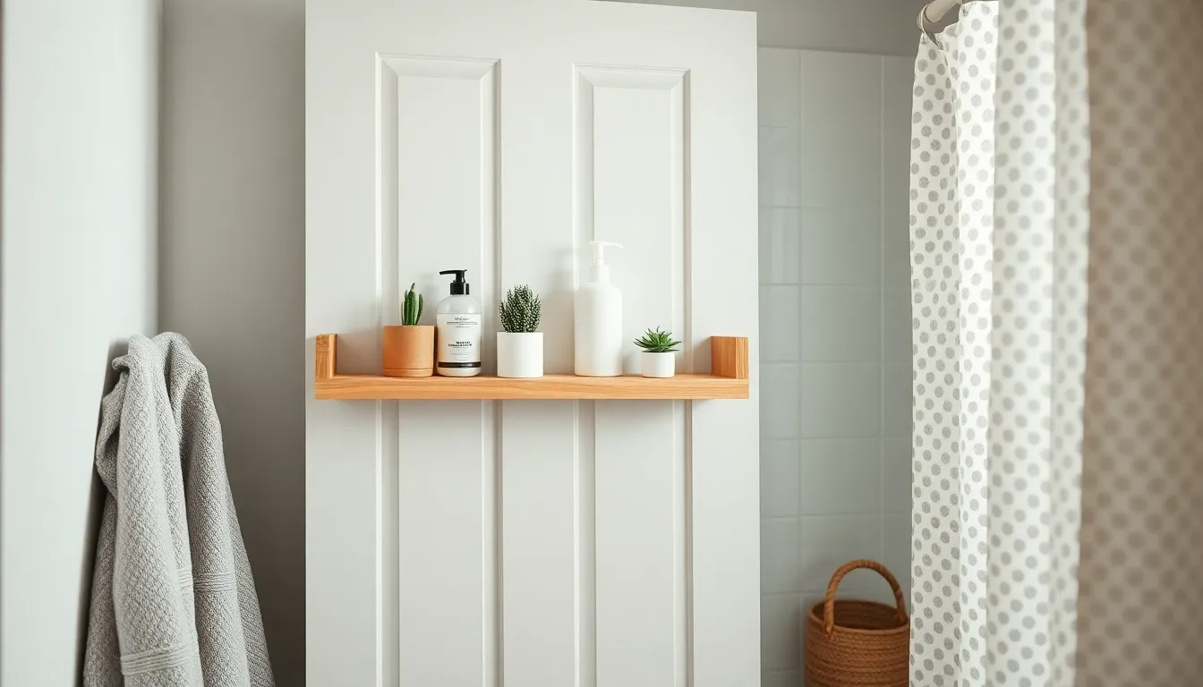 깔끔하게 정리된 욕실, Anystar 문걸이 선반이 공간 활용도를 높여 쾌적한 환경을 조성했습니다.