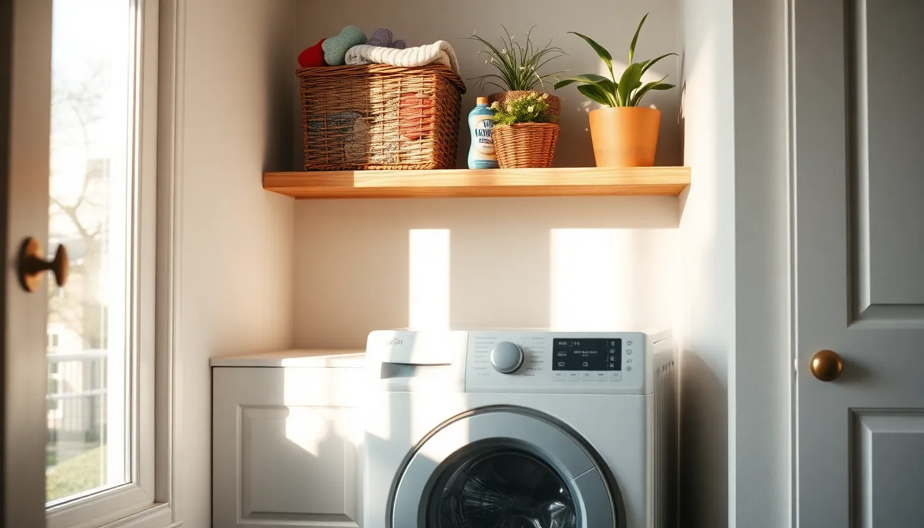 좁은 욕실에 무타공 압축선반을 설치하여 세탁기 상단 공간을 효율적으로 활용한 Before & After 비교 사진