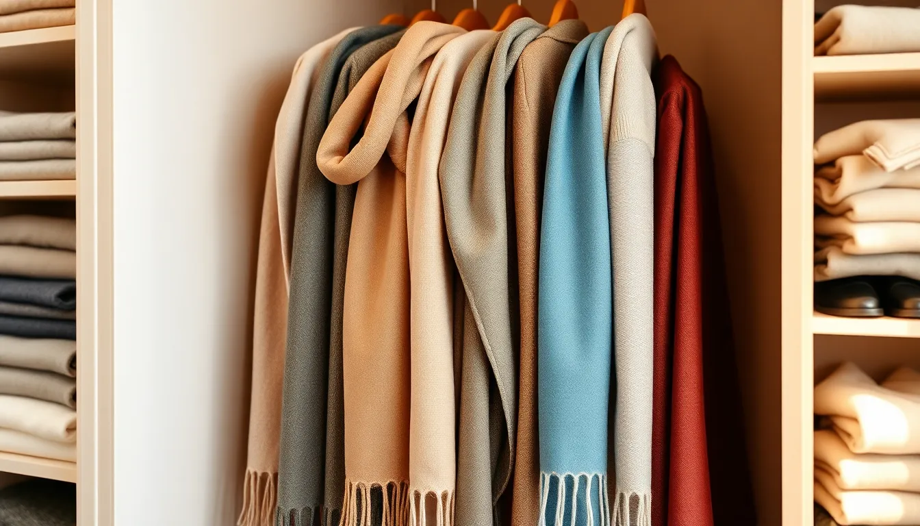 깔끔하게 정리된 옷장 모습