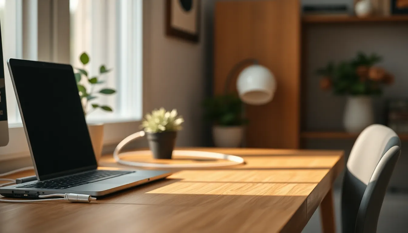 케이블 정리 후 깔끔해진 책상