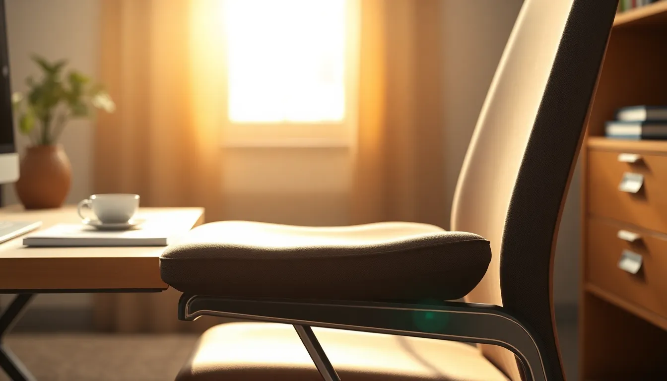 실제 사용자의 솜사탕 의자 방석 사용 후기 사진 - 편안함과 허리 지지력을 제공하여 업무 효율성을 향상시켜준다는 내용