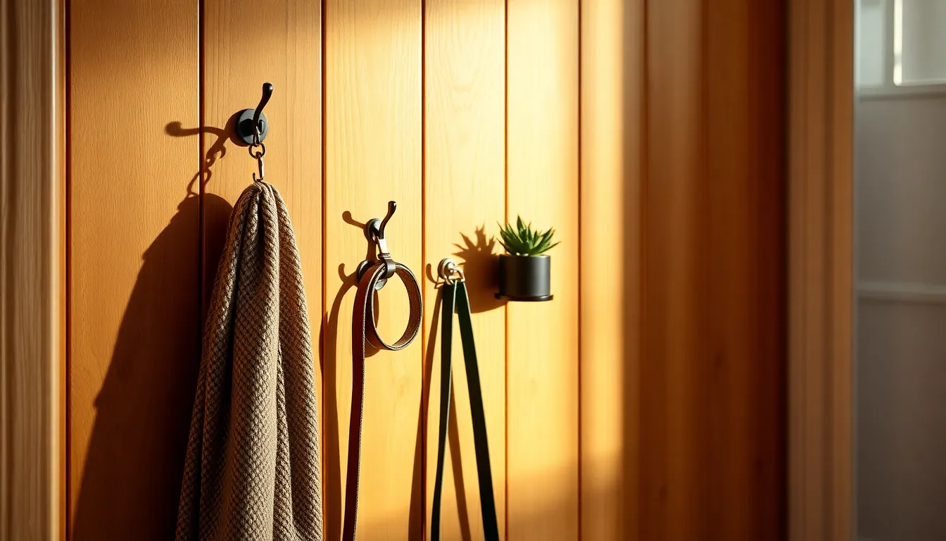 무타공 후크 설치 후 리모컨 정리된 모습