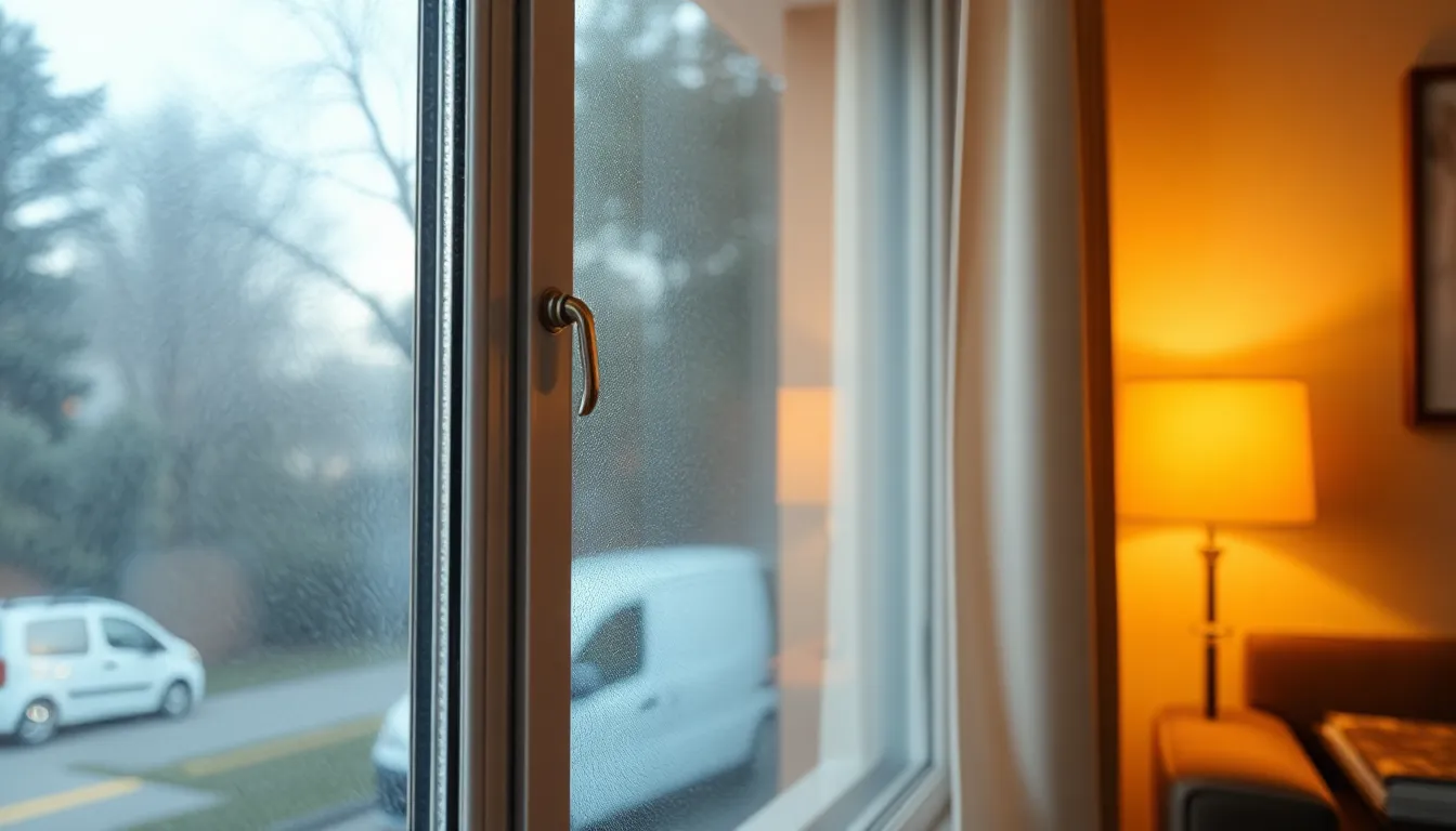 단열 시공 전문 업체 직원이 방풍 비닐을 창문에 꼼꼼하게 설치하는 모습