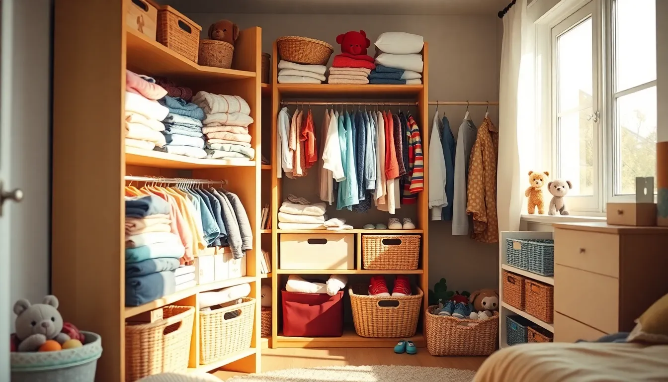 아이 옷 정리 예시 이미지