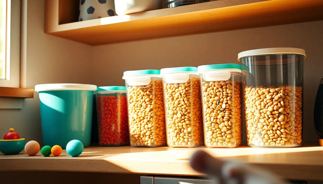 사료 보관통 사용 예시