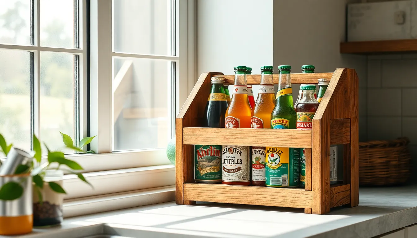 정리된 캔 음료 냉장고