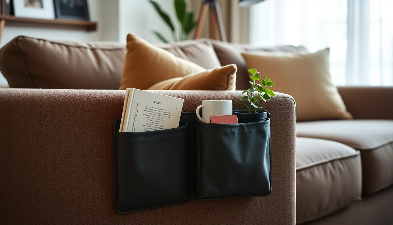 소파 사이드 포켓 사용 예시