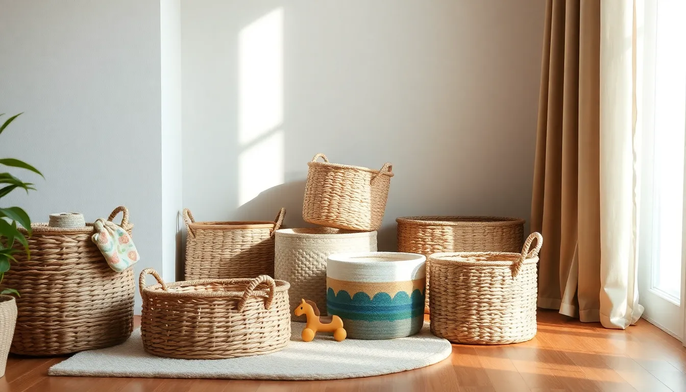 깔끔하게 정리된 장난감 방 이미지 - 노르노르 보관함으로 정리된 모습