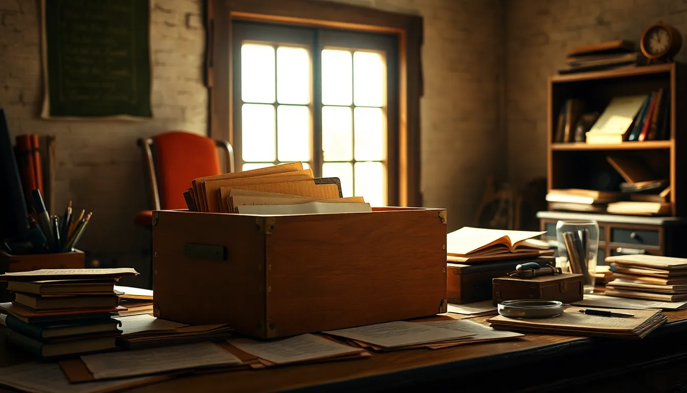 정리된 방의 파일박스 이미지